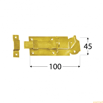 Zasuwka zamykana z ryglem prostym WZP 100  / 100x45x5,0 /