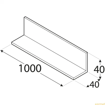 Profil ALU / PKR 9 / 40x40x1000x3,0 / 8szt