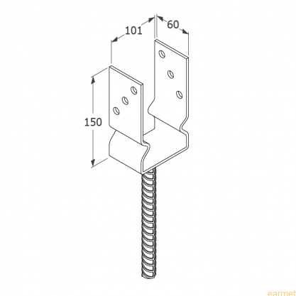 Podstawa słupa PSZ 100 / 101x150x60x4,0 /