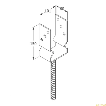 Podstawa słupa PSZ 100 / 101x150x60x4,0 /