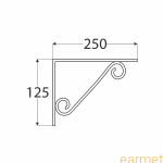 Wspornik ornamentowy WOP 250 / 250x125mm / biały / op=2szt