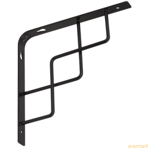 Wspornik ornamentowy SQUARE 150 / 150x150mm / czarny matowy /