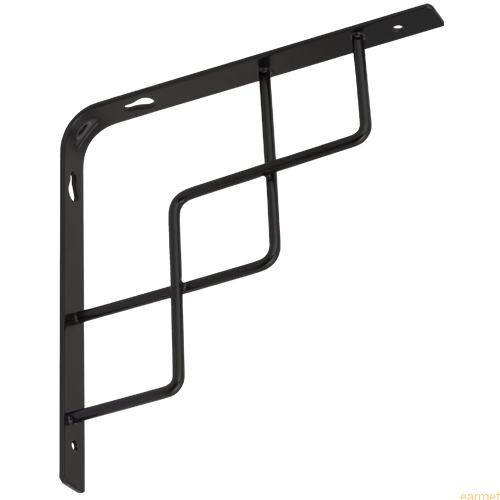 Wspornik ornamentowy SQUARE 150 / 150x150mm / czarny matowy / op=2szt