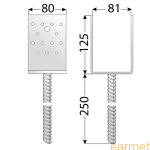 Podstawa słupa PSS 80 / 81x125x80x250 /