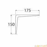 Wspornik półki stalowy WS 175 / 175x150mm / biały malowany / op=2szt
