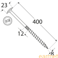 Wkręt ciesielski CT / 8x400 / TX-40