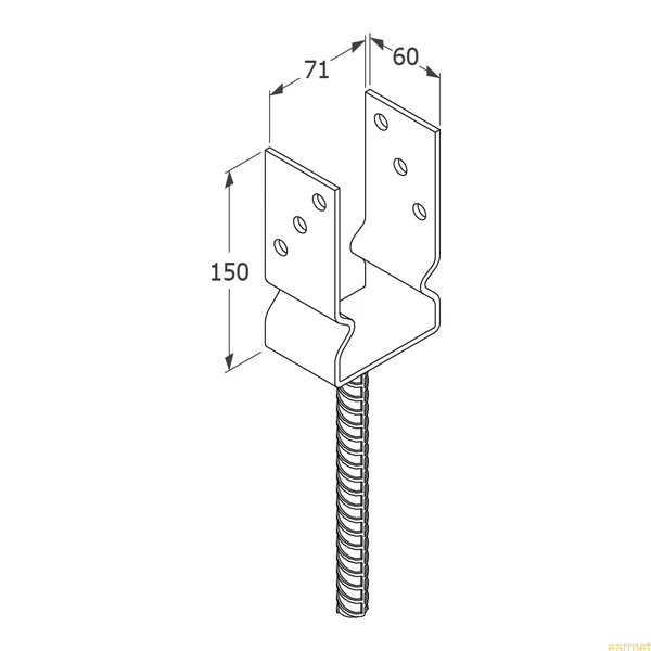 Podstawa słupa PSZ 70 / 71x150x60x4,0 /