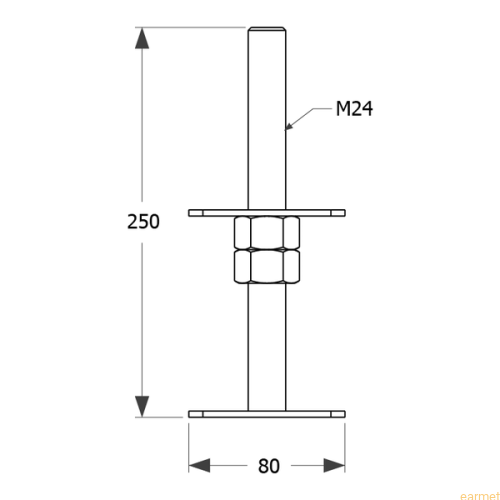 Podstawa słupa PSR 80 / 80x250 / M24