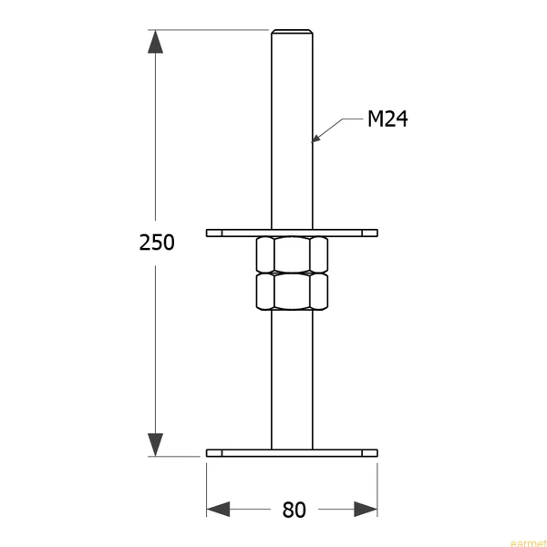 Podstawa słupa PSR 80 / 80x250 / M24