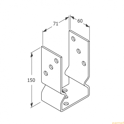 Podstawa słupa PSOZ 70 / 71x150x60x4,0 /
