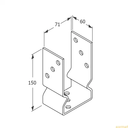 Podstawa słupa PSOZ 70 / 71x150x60x4,0 /