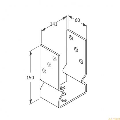 Podstawa słupa PSOZ 140 / 141x150x60x4,0 /