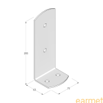Podstawa słupa PSC 75 / 75x200x3,0 /