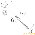 Wkręt ciesielski CT / 8x120 / TX-40