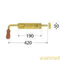 Zasuwka sprężynowa z raczką drewnianą WSP 420  /  420x190x50 /