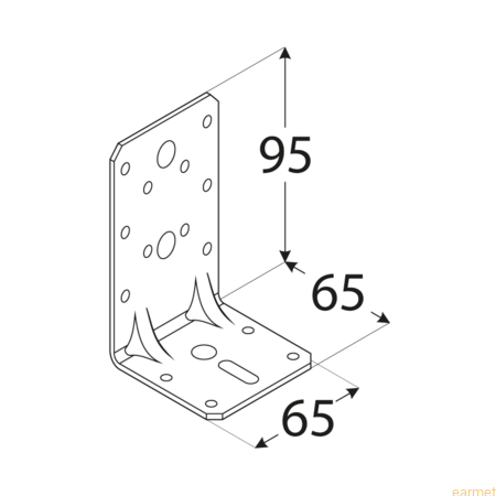 Kątownik z przetłoczeniem KPK 23 / 95x65x65 / op=20 szt.