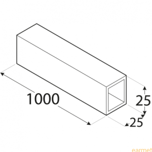 Profil ALU / PRK 4 / 25x25x1000x1,5 / 8szt