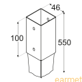 Podstawa słupa wbijana PSG 45 / 46x100x550 /