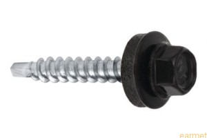 Wkręt samowiercący farmer 4,8x25 RAL 9005 z EPDM do mocowania blach do podłoża drewnianego / 250 szt.