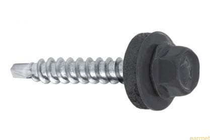 Wkręt samowiercący 4,8x25 RAL 7024 z EPDM do mocowania blach do podłoża drewnianego / 250 szt.