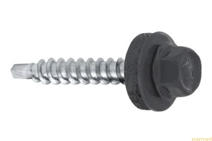 Wkręt samowiercący 4,8x25 RAL 7024 z EPDM do mocowania blach do podłoża drewnianego / 250 szt.