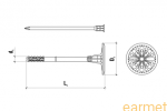 Kołki do styropianu wbijane / LTX / 10x220 / z trzpieniem stalowym z krótką strefą rozpierania / 100szt