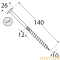 Wkręt ciesielski CT / 10x140 / TX-40