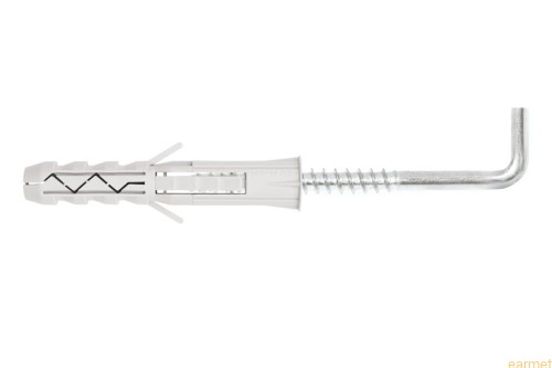 PX 10 / kołek rozporowy do podłoży pełnych z wkrętem z hakiem prostym ściennym 5,5*60 / 100szt