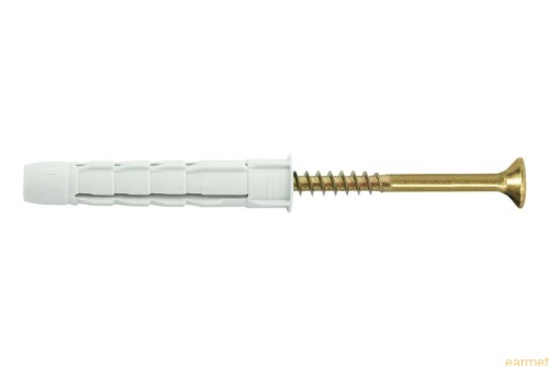 KW 8*80 / Kołek wrzechstronny do wszystkich podłoży z wkrętem z łbem stożkowym z gniazdem PZ / 100 szt