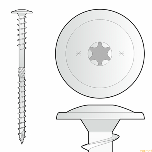 Wkręt do izolacji WKT / 8x300 / łeb talerzowy