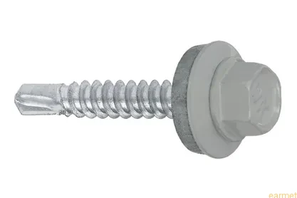 Wkręt samowiercący 4,8x35 RAL9006 z EPDM do mocowania blach do podłoża stalowego / 250 szt