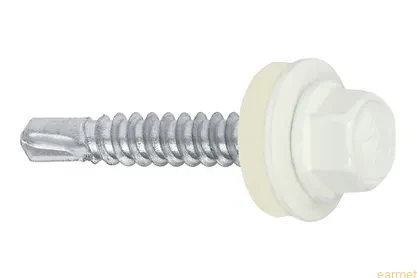 Wkręt samowiercący 4,8x35 RAL9010 z EPDM do mocowania blach do podłoża stalowego / 250 szt.