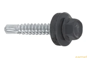 Wkręt farmerski samowiercący 4,8x25 RAL 7024 z EPDM do mocowania blach do podłoża stalowego / 250 szt.