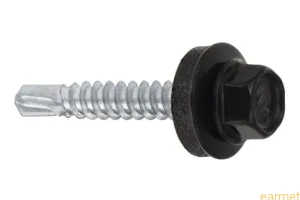 Wkręty farmery samowiercące 4,8x19 RAL 9005 z EPDM do mocowania blach do podłoża stalowego / 250 szt.