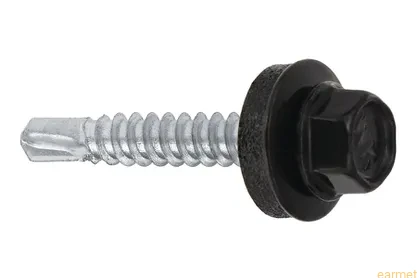Wkręt samowiercący 4,8x19 RAL 9005 z EPDM do mocowania blach do podłoża stalowego / 250 szt.
