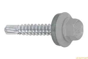 Wkręt farmerski samowiercący 4,8x19 RAL 9006 z EPDM do mocowania blach do podłoża stalowego / 250 szt.