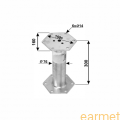 PWB 76x300 / 185x160x300x8,0 mm / Przedłużenie podstawy PWM sześciokątna