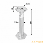 PWB 76x500 / 185x160x500x8,0 mm / Przedłużenie podstawy PWM - sześciokątne