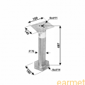 PWC 76x500 / 190x140x300x8,0 mm / Przedłużenie podstawy PWM prostokątna