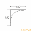 Wspornik ozdobne BOW 150 / 150x150 mm / srebrny matowy / op=2 szt