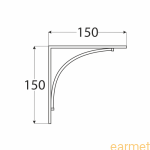 Wspornik ozdobne BOW 150 / 150x150 mm / srebrny matowy / op=2 szt