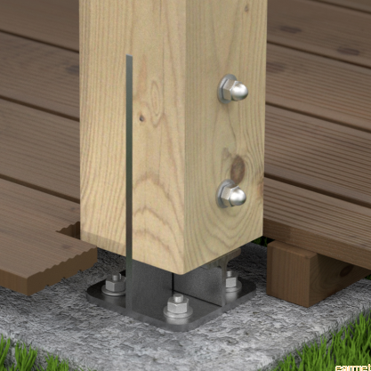 Podstawa słupa PUW 120 / 120x250x8,0 / ZŁOTY