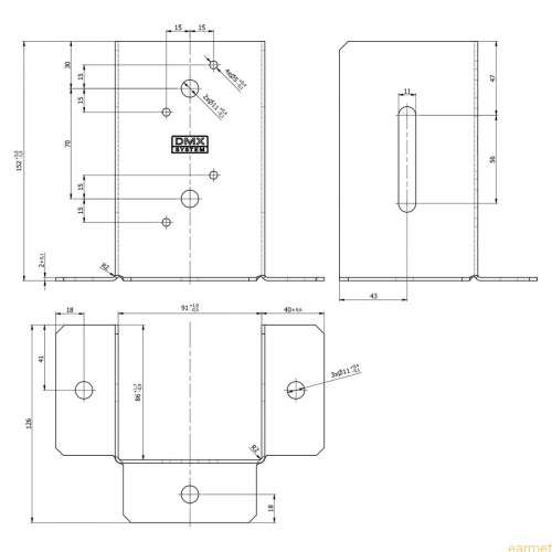 Podstawa słupa PSP DX 090 / 91x152x171x85 /