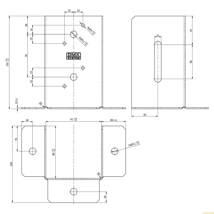 Podstawa słupa PSP DX 090 / 91x152x171x85 /