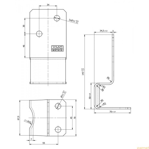 Podstawa słupa PSK 70 / 70x70x142 /