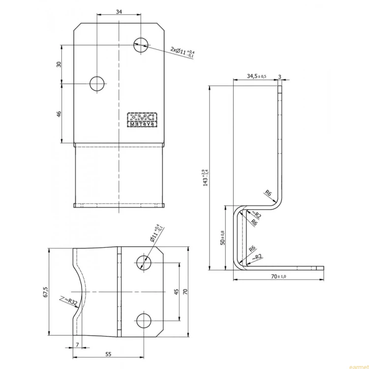 Podstawa słupa PSK 70 / 70x70x142 /
