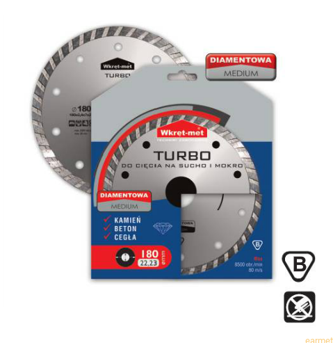 Tarcza diamentowa Turbo Medium do ciecia na sucho lub mokro / TDT-M 125x2,3x22