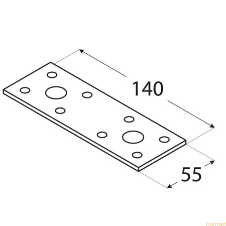 Łącznik płaski LP 2 / 140x55 / op=20 szt.
