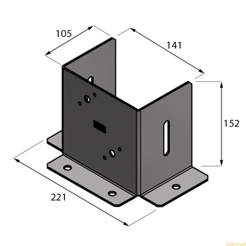 Podstawa słupa PSP DX 140 / 141x154x107x2.0 /
