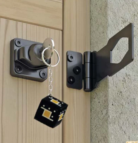 Zamkniecie, zamek na klucz WHK 2 / 120*40 / malowany na czarno